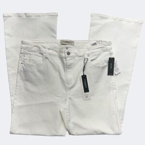 Liverpool Women Jeans 16/33 White Lucy Hi Rise Bootcut Stretch Denim Long Inseam
